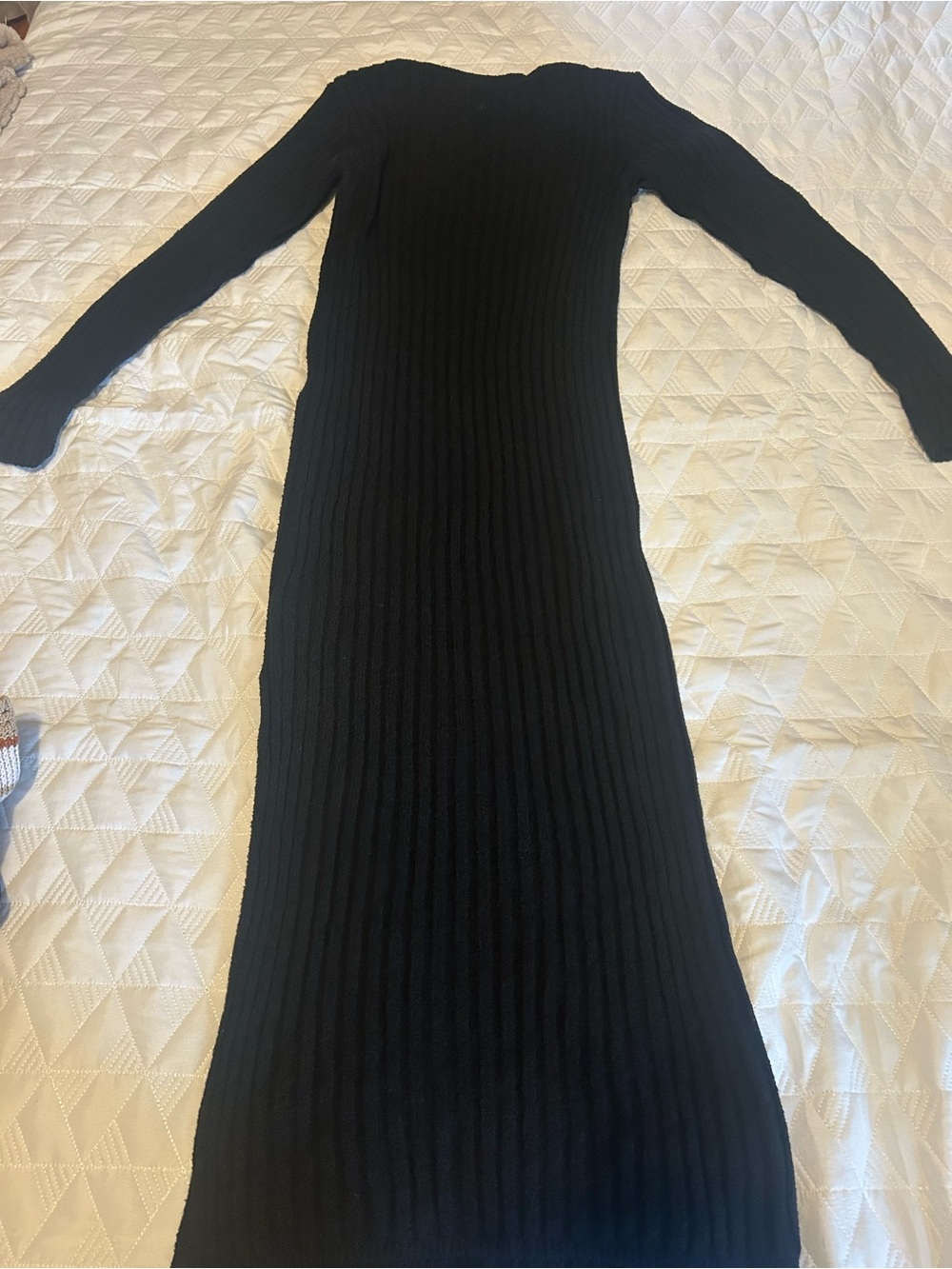 ASOS Black Ribbed Long-Sleeve Maxi Dress sweater dress